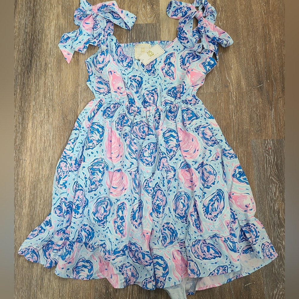 Simply Southern Oyster Print Mini Dress NWT Size Large